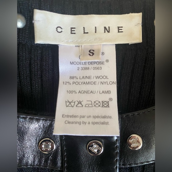 Rare vintage Celine black ribbed wool sweater size S - Picture 4 of 4